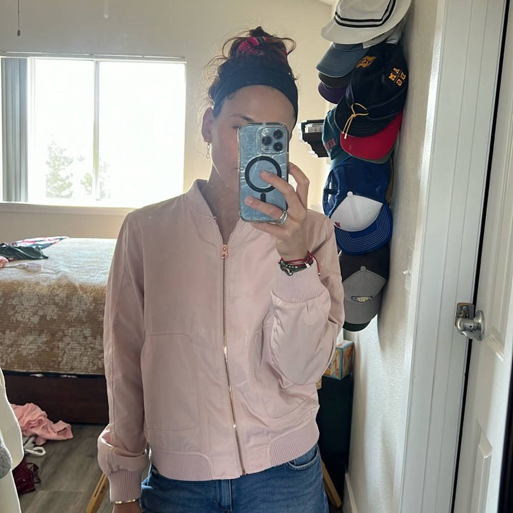 Pink bomber jacket. Barely worn